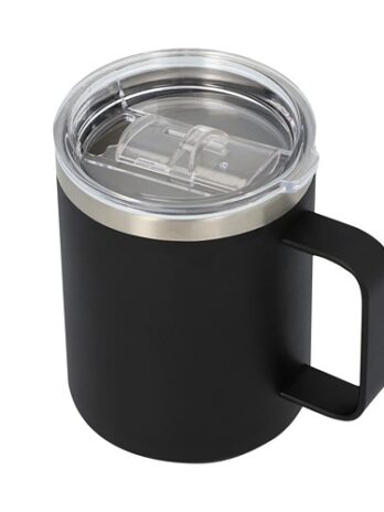 TAZA METALICA CON ASA NEGRO